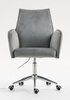 HR280K Scaun Gray din Catifea cu Bază Cromata