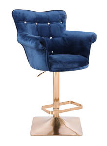 HR804KW scaun Catifea Bleumarin cu Bază Aurie