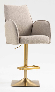 HR280KW Scaun Latte Boucle cu Bază Aurie