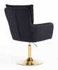 HR250N Scaun Catifea Neagră Bază Aurie