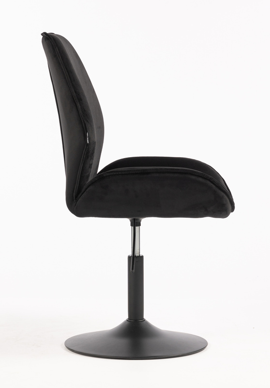 HR350N Scaun Neagră din Catifea Bază Neagră