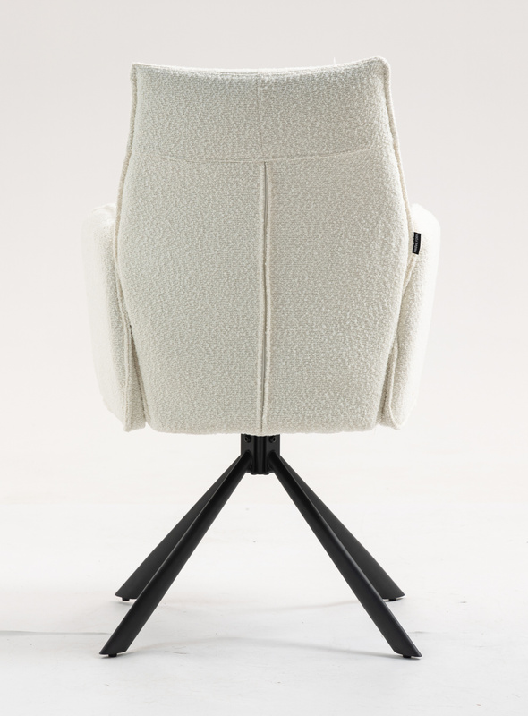 HR280 BAZĂ STEA Scaun Crem Boucle cu Bază Neagră