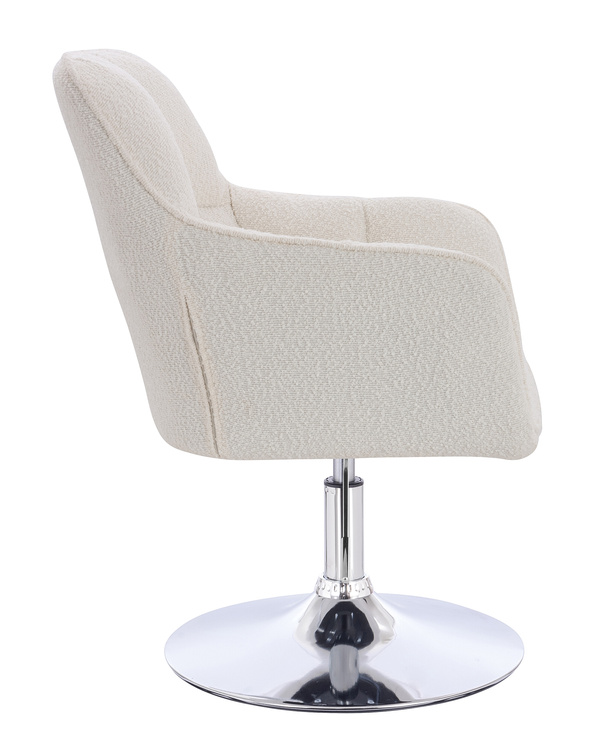 HR550N Scaun Crem Boucle cu Bază Cromata