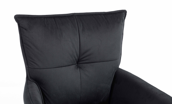 HR250CROSS Scaun Catifea Neagră Bază Aurie