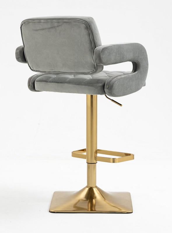 HR8403KW Scaun Catifea Gray cu Bază Aurie
