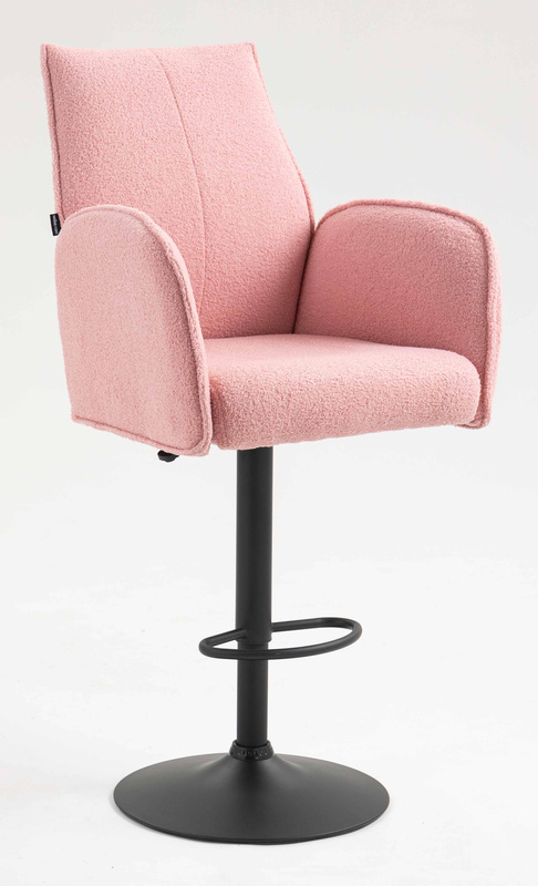 HR280W Scaun Roz Pudra Boucle cu Bază Neagră