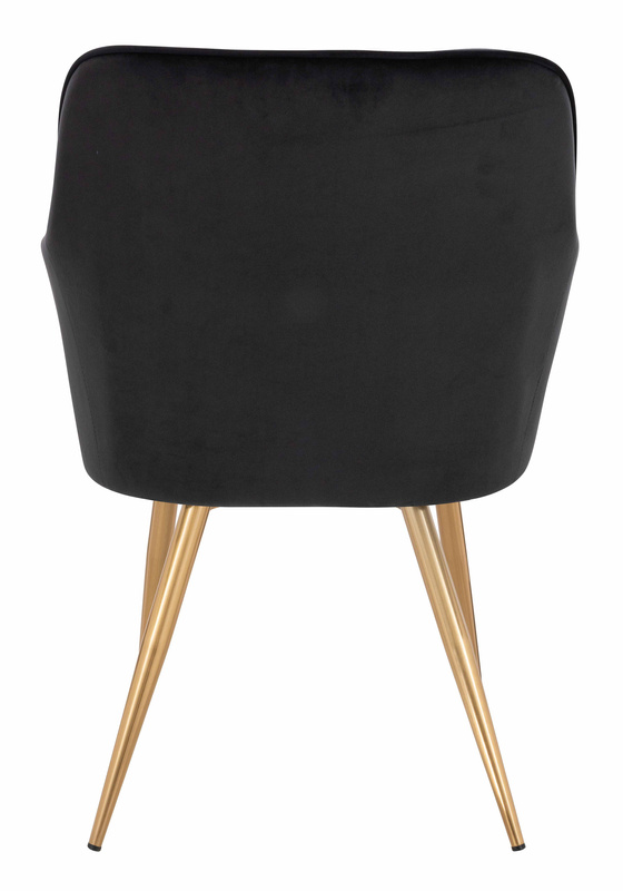HR550 Scaun Neagră Catifea cu Bază Aurie