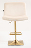 HR150KW Scaun Crem din Catifea cu Bază Aurie