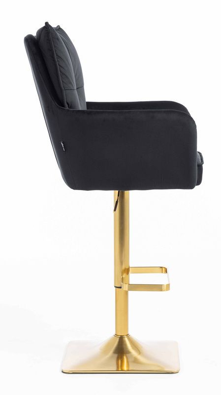 HR250KW Scaun Catifea Neagră Bază Aurie