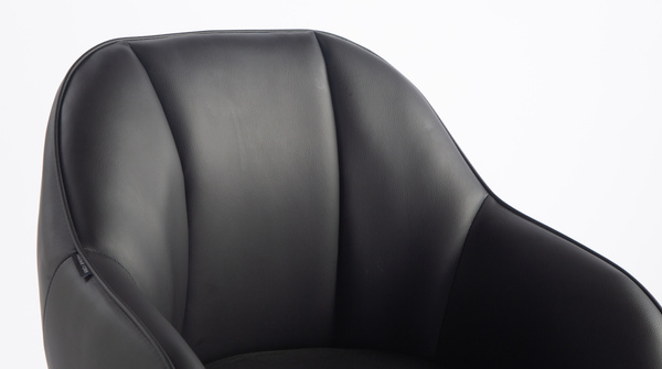 HR2055W Scaun Neagră din Piele Ecologica cu Bază Cromata