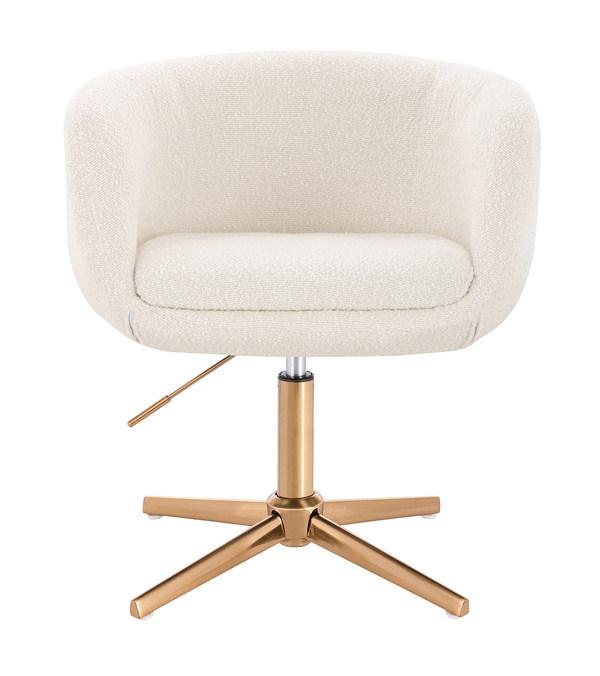 HR333CROSS Scaun Boucle Crem cu Bază Aurie