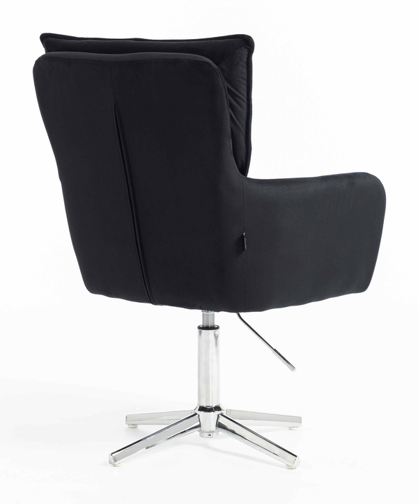 HR250CROSS Scaun Catifea Neagră Bază Cromata