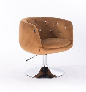 HR333N Scaun Galben Miere Catifea cu Bază Cromata