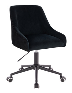 HR920K Scaun Neagră din Catifea cu Bază Neagră