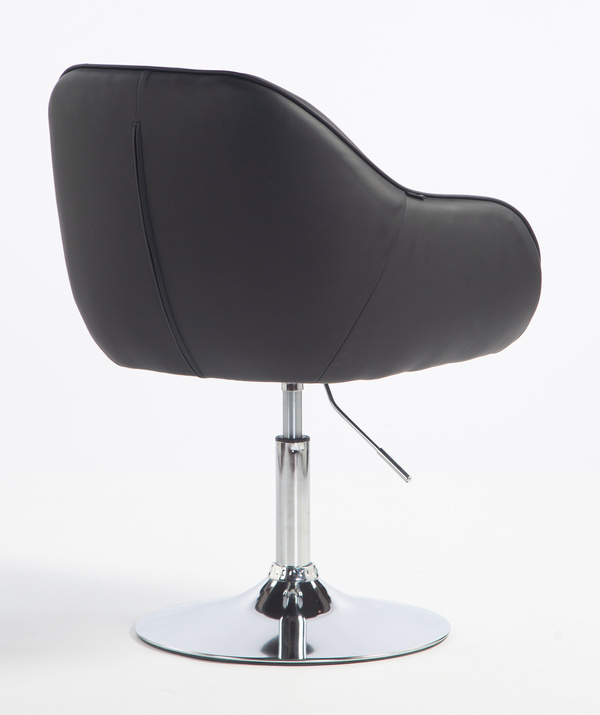 HR2055N Scaun Neagră din Piele Ecologica cu Bază Cromata