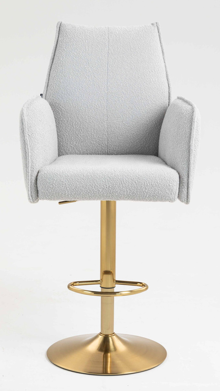 HR280W Scaun Gri Boucle cu Bază Aurie