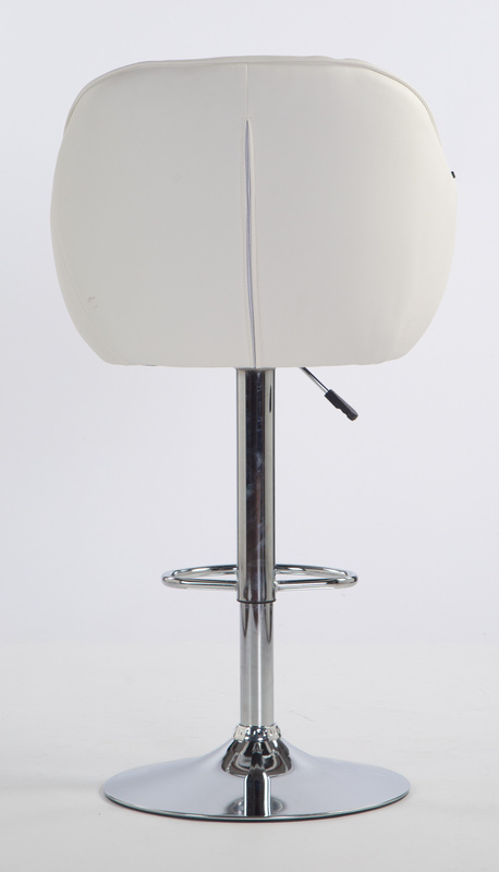 HR2055W Scaun Alb din Piele Ecologica cu Bază Cromata