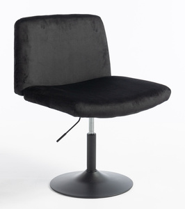HR150N Scaun Neagră din Catifea cu Bază Neagră