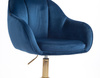 HR2055K Scaun Bleumarin din Catifea cu Bază Aurie
