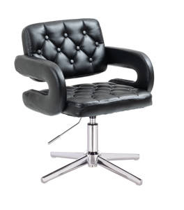 HR8403CROSS Scaun Neagră Piele Ecologica