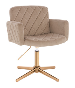 HR802CROSS Scaun Latte din Catifea cu Bază Aurie