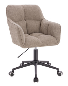 HR550K Scaun Latte Boucle cu Bază Neagră