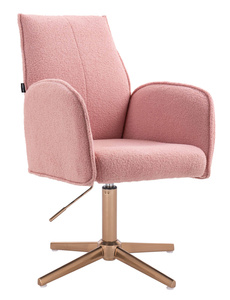 HR280CROSS Scaun Roz Pudra Boucle cu Bază Aurie