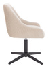 HR920CROSS Scaun Crem din Catifea cu Bază Neagră