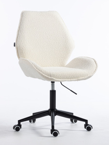 HR350K Scaun Crem din Boucle Bază Neagră