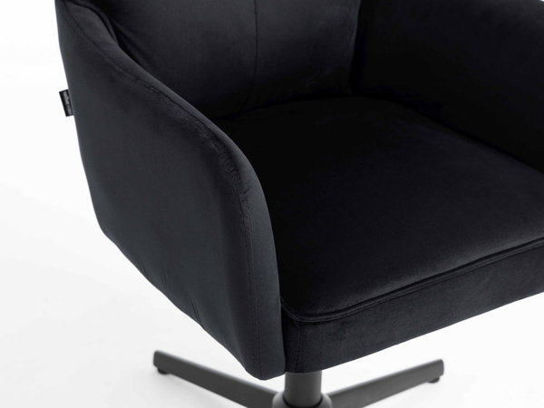 HR250CROSS Scaun Catifea Neagră Bază Neagră