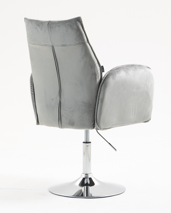HR280N Scaun Gray din Catifea cu Bază Cromata