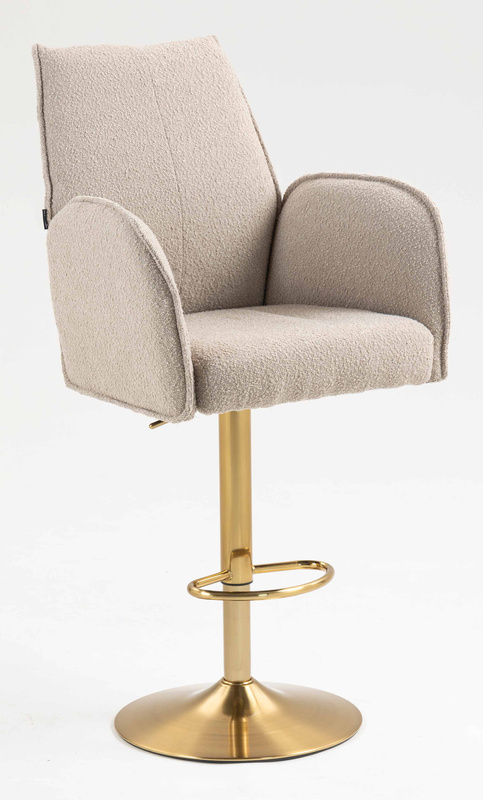 HR280W Scaun Latte Boucle cu Bază Aurie