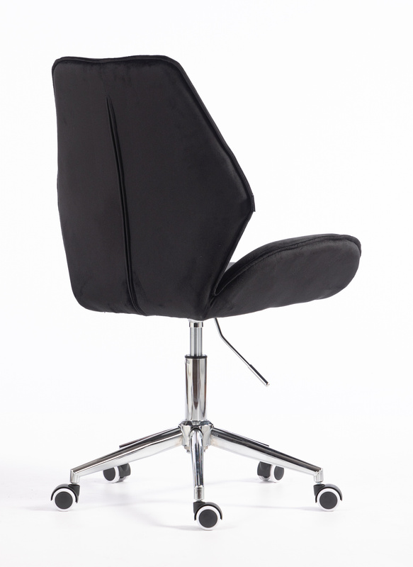 HR350K Scaun Neagră din Catifea Bază Cromata