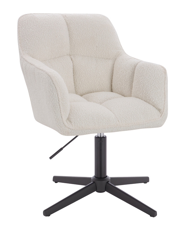 HR550CROSS Scaun Crem Boucle cu Bază Neagră