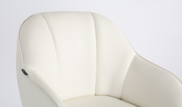 HR2055W Scaun Alb din Piele Ecologica cu Bază Aurie