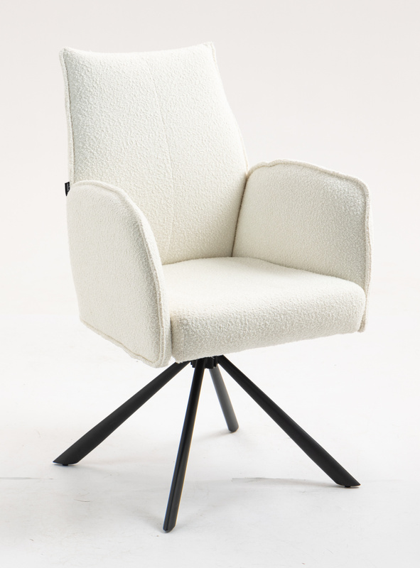 HR280 BAZĂ STEA Scaun Crem Boucle cu Bază Neagră