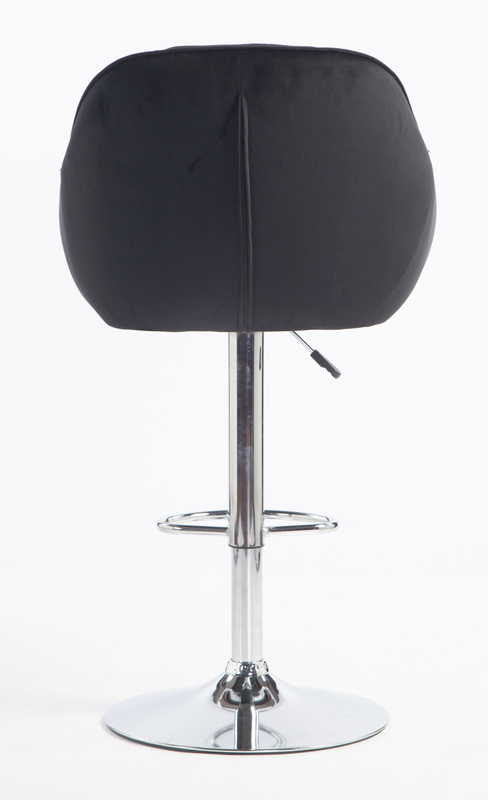 HR2055W Scaun Neagră din Catifea cu Bază Cromata