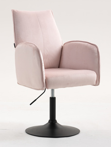 HR280N Scaun Roz din Catifea cu Bază Neagră