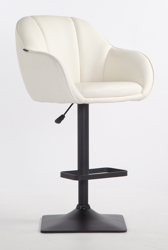 HR2055KW Scaun Alb din Piele Ecologica cu Bază Neagră