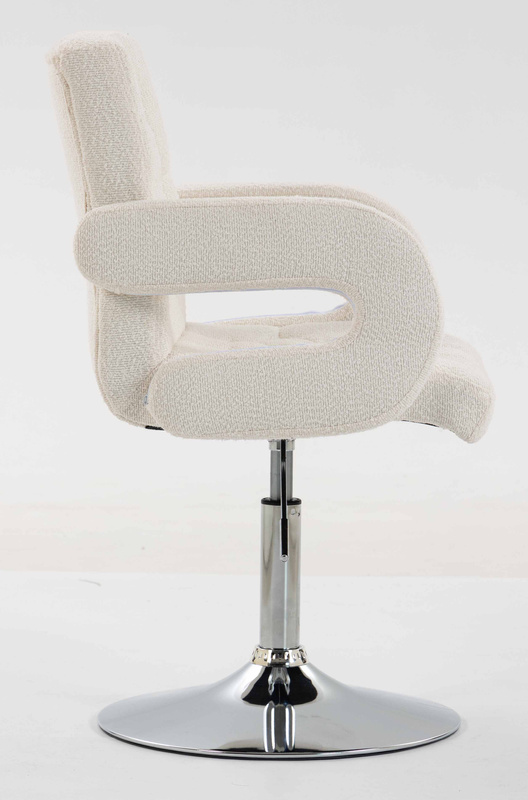 HR8404N Scaun Crem Boucle cu Bază Cromata