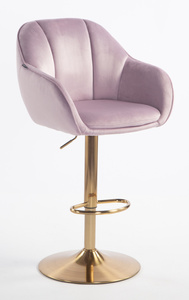 HR2055W Scaun Mov din Catifea cu Bază Aurie