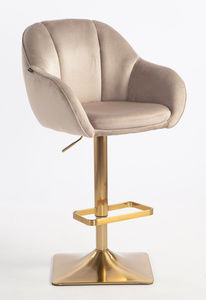 HR2055KW Scaun Latte din Catifea cu Bază Aurie