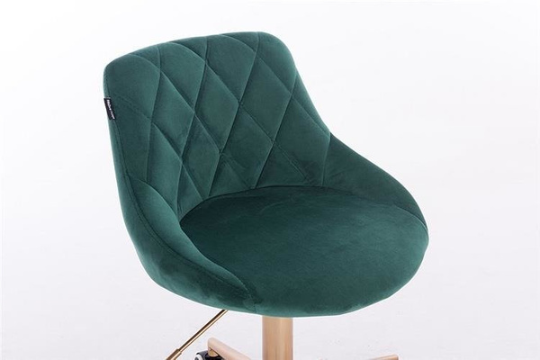 HR1054K Scaun Verde Catifea cu Bază Aurie