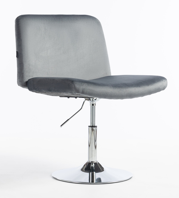 HR150N Scaun Grafit din Catifea cu Bază Cromata