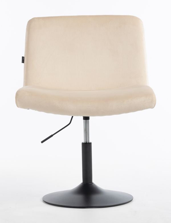 HR150N Scaun Crem din Catifea cu Bază Neagră