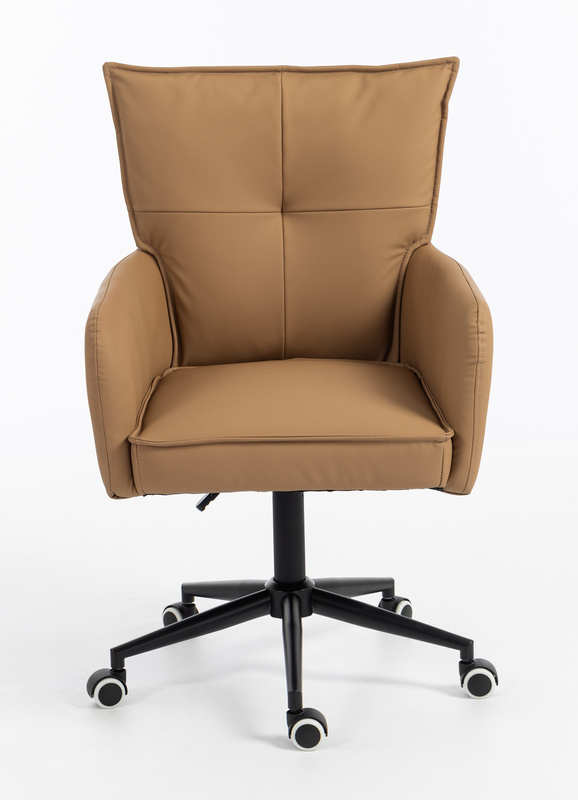 HR250K Scaun Piele Ecologică Premium Soft Culoare Caramel Bază Neagră