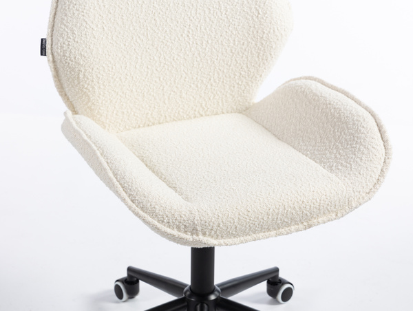 HR350K Scaun Crem din Boucle Bază Neagră
