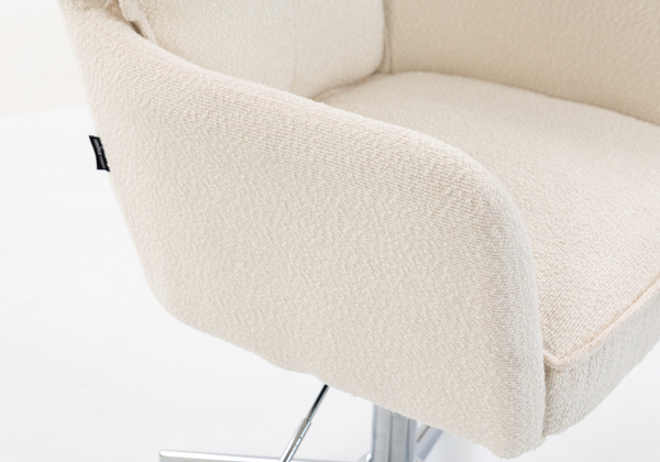 HR250CROSS Scaun Crem Boucle Bază Cromata