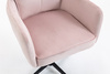 HR250CROSS Scaun Catifea Roz Pudra Bază Neagră