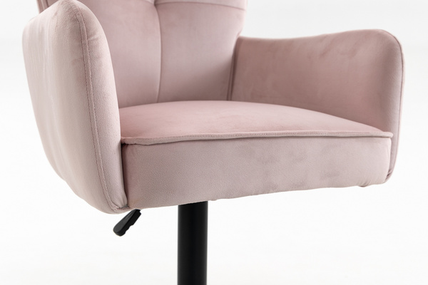 HR250KW Scaun Catifea Roz Pudra Bază Neagră
